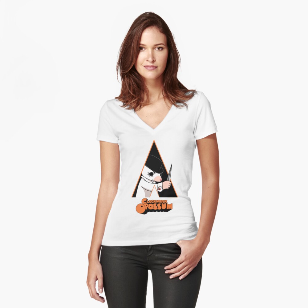 Item preview, Fitted V-Neck T-Shirt designed and sold by possum-mood.