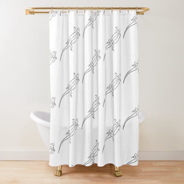 Bearded Dragon Hand-drawn Shower Curtain