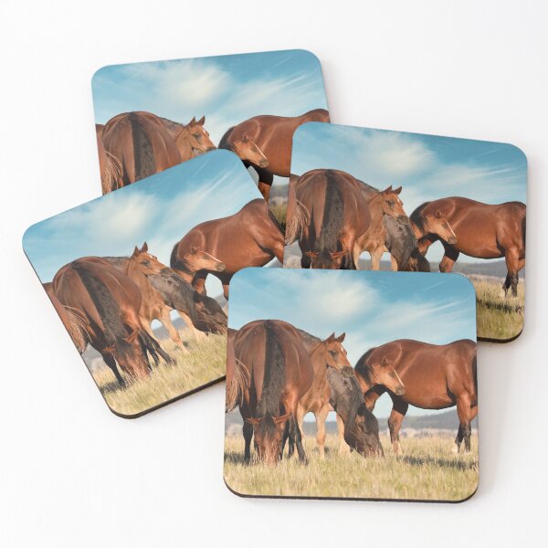 Item preview, Montana Mares and Foals grazing designed and sold by BerryvineImage.