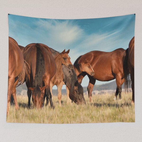 Item preview, Montana Mares and Foals grazing designed and sold by BerryvineImage.