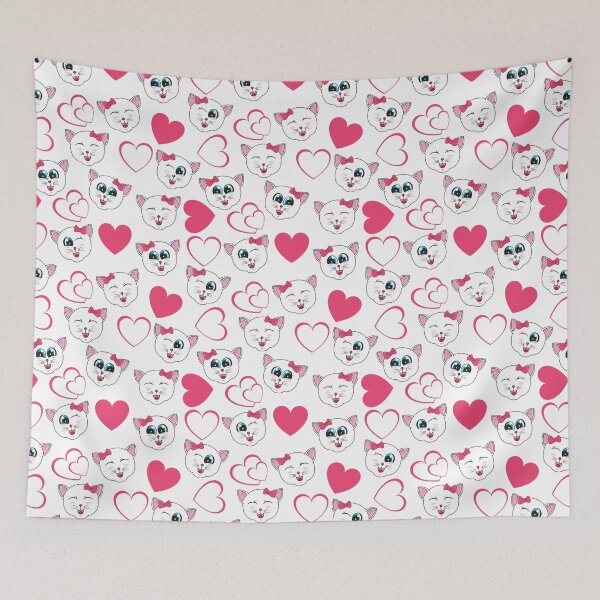 Item preview, Cat Valentines Day Pattern, Cat pattern designed and sold by patternme.