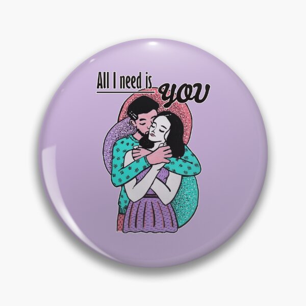 Item preview, Mixed media - All I need is you - hugging couple (purple version) designed and sold by Karolien Kenis.