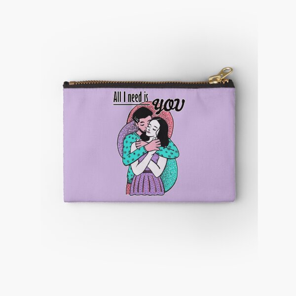 Item preview, Mixed media - All I need is you - hugging couple (purple version) designed and sold by Karolien Kenis.