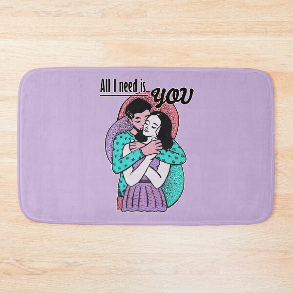 Item preview, Mixed media - All I need is you - hugging couple (purple version) designed and sold by Karolien Kenis.