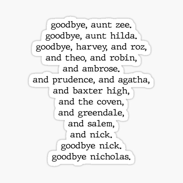 sabrina part 4 goodbye speech Sticker