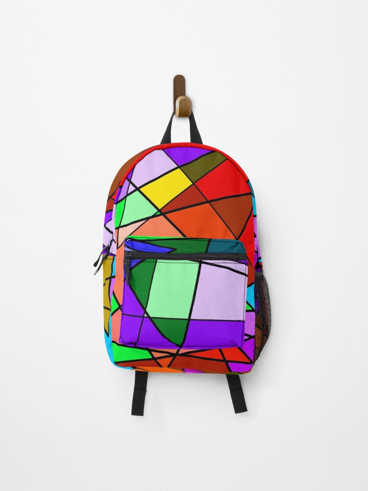 Thumbnail 1 of 3, Backpack, Triangles (Red) designed and sold by PolH.