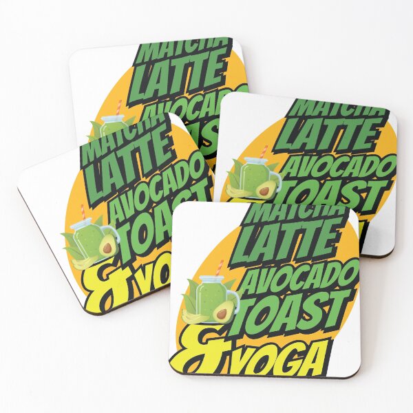 Item preview, Matcha latte, avocado toast, and yoga designed and sold by NewADesigns.