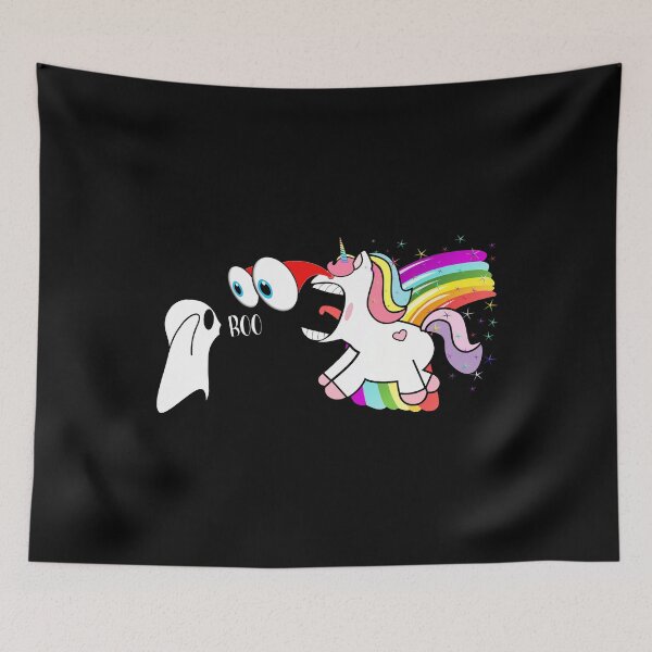 Item preview, Unicorn Halloween The Unicorn Is Afraid Of The Ghost I Love Halloween designed and sold by Paulina Vanlife.