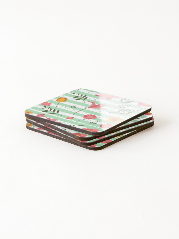 Thumbnail 4 of 5, Coasters (Set of 4), Spring Floral Pattern Design designed and sold by HastyHouse.