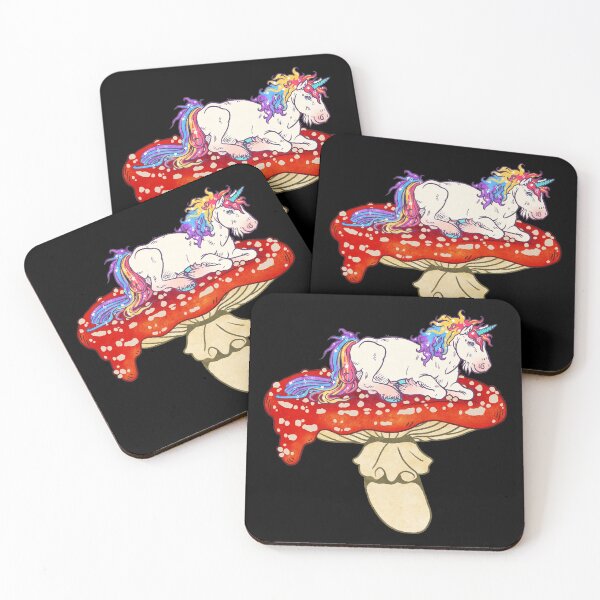 Item preview, Rainbow Unicorn Laying On Red Spotted Mushroom designed and sold by Jessuh.