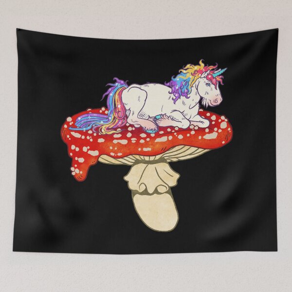 Item preview, Rainbow Unicorn Laying On Red Spotted Mushroom designed and sold by Jessuh.
