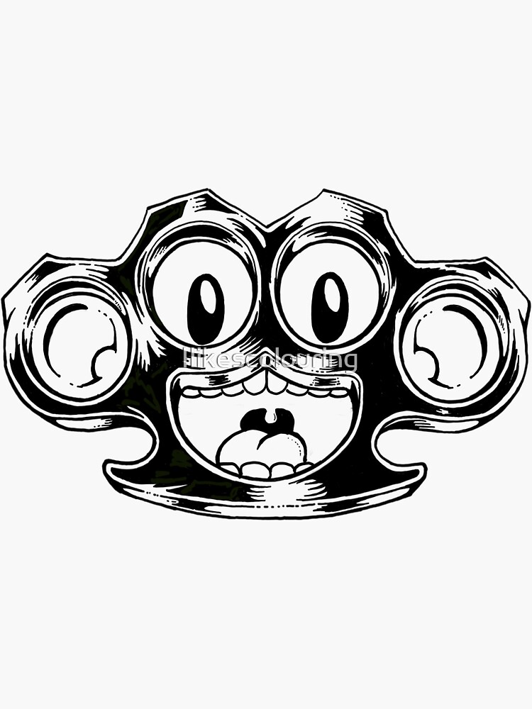 Brass knuckles Sticker for Sale by Ilikescolouring