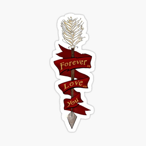 Cupid's Arrow In Crimson Sticker