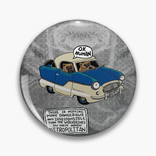 Item preview, Wolverines in their Nash Metropolitan - patterned grey designed and sold by IanForbesArt.