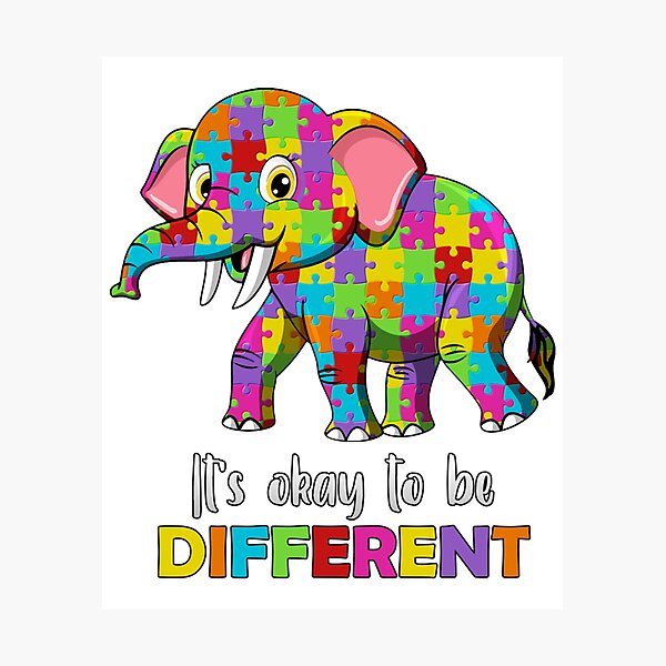 Item preview, It's Okay To Be Different Autism Awareness Elephant Long Sleeve T-Shirt designed and sold by Brianconner.