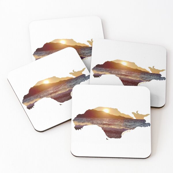 Item preview, Samos - island silhouette with sunset on Kokkari beach (Greece) 7 designed and sold by nabeArtist.