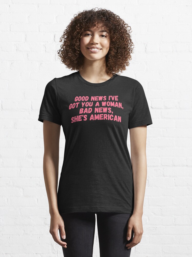 Alternate view of Bad News Shes American Essential T-Shirt