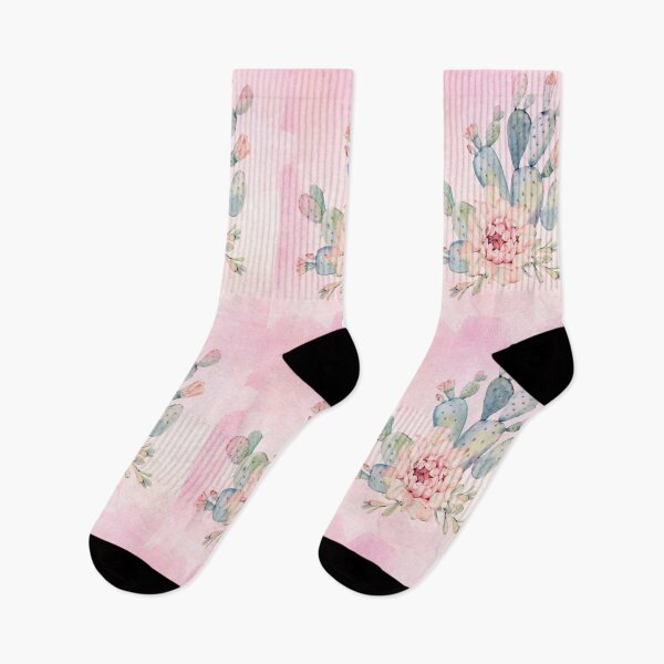 Item preview, Soft Pink Watercolor Flowering Cactus  designed and sold by Cute Designs Shop.