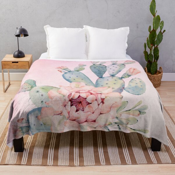 Item preview, Soft Pink Watercolor Flowering Cactus  designed and sold by Cute Designs Shop.