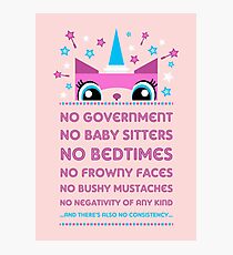 Rules By Princess Unikitty (USA Version) Photographic Print