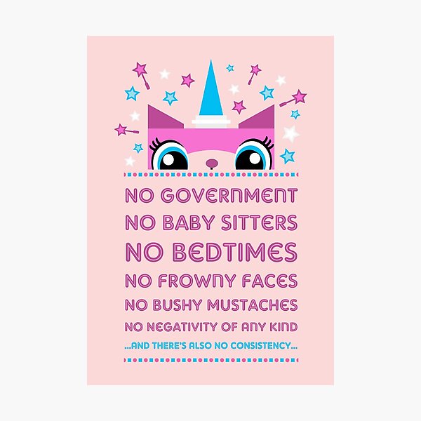 Rules By Princess Unikitty (USA Version) Photographic Print