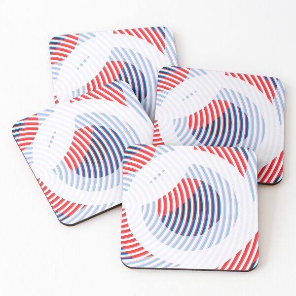 Item preview, Red Blue trendy minimalistic geometric waves pattern shape abstract  design designed and sold by Thecolorschemer.
