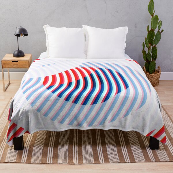 Item preview, Red Blue trendy minimalistic geometric waves pattern shape abstract design designed and sold by Thecolorschemer.