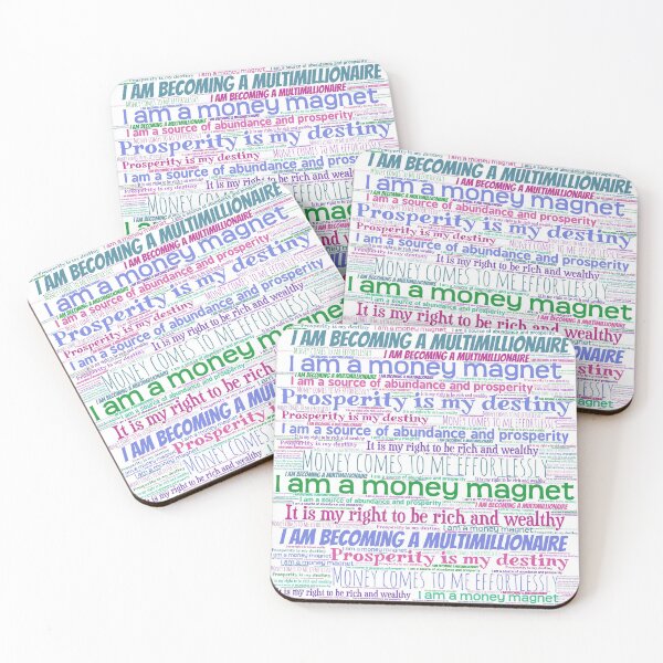 Item preview, Affirmations for Wealth in Blue, Green, Purple and Fuschia designed and sold by frankie5368.