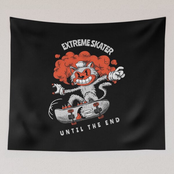 Item preview, Extreme Skater Until The End - Retro Cat designed and sold by ManiaTeec.