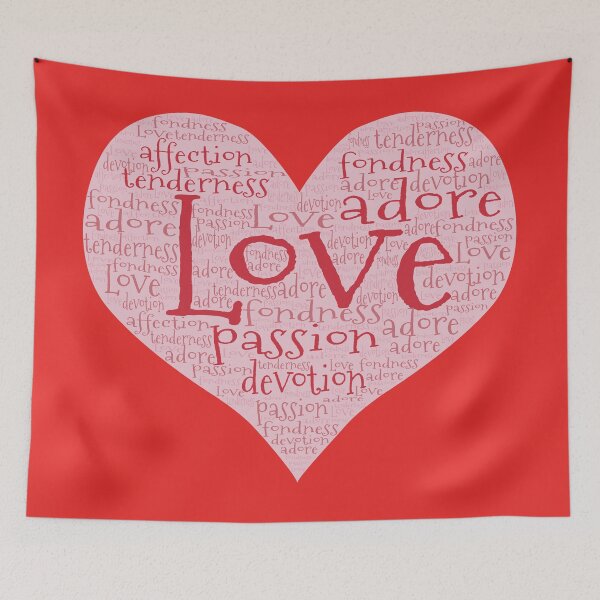 Item preview, Love Words Heart-Valentine-Kitch Lovecore designed and sold by Annette Chabidon Studio.