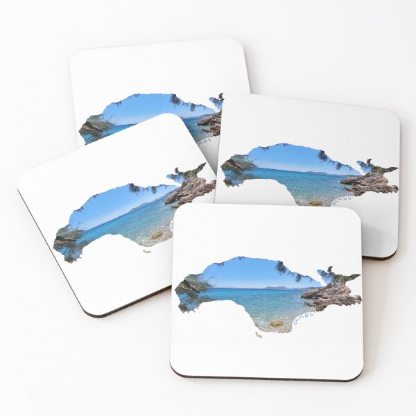 Item preview, Samos - island silhouette - small, lonely bay (Greece) designed and sold by nabeArtist.