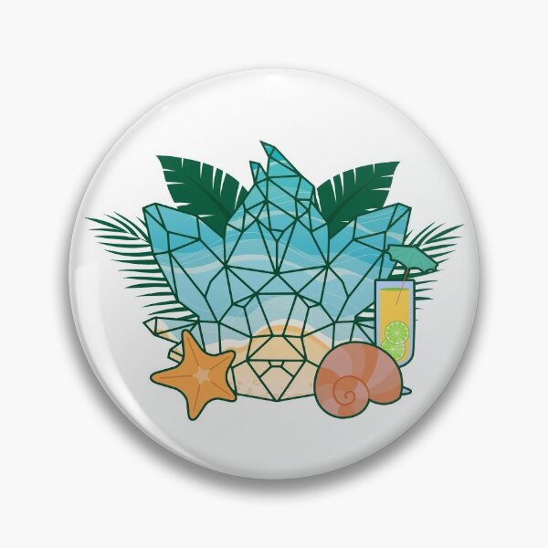 Item preview, Rascal Polygon Head Summervibes Summer Sun Beach Shell Fern designed and sold by RascalMedia.