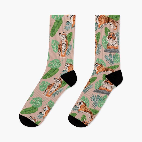 Item preview, Tigers and tropical leaves designed and sold by Jelena Slijepcevic.