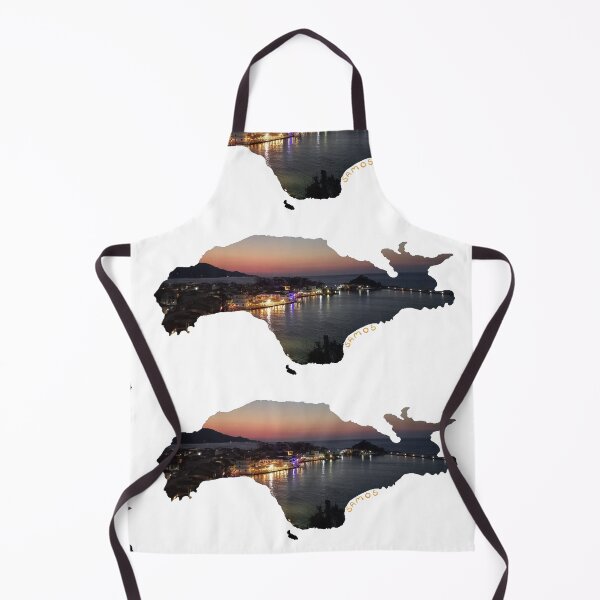 Item preview, Samos - island silhouette with Kokkari after sunset / at night (Greece) designed and sold by nabeArtist.