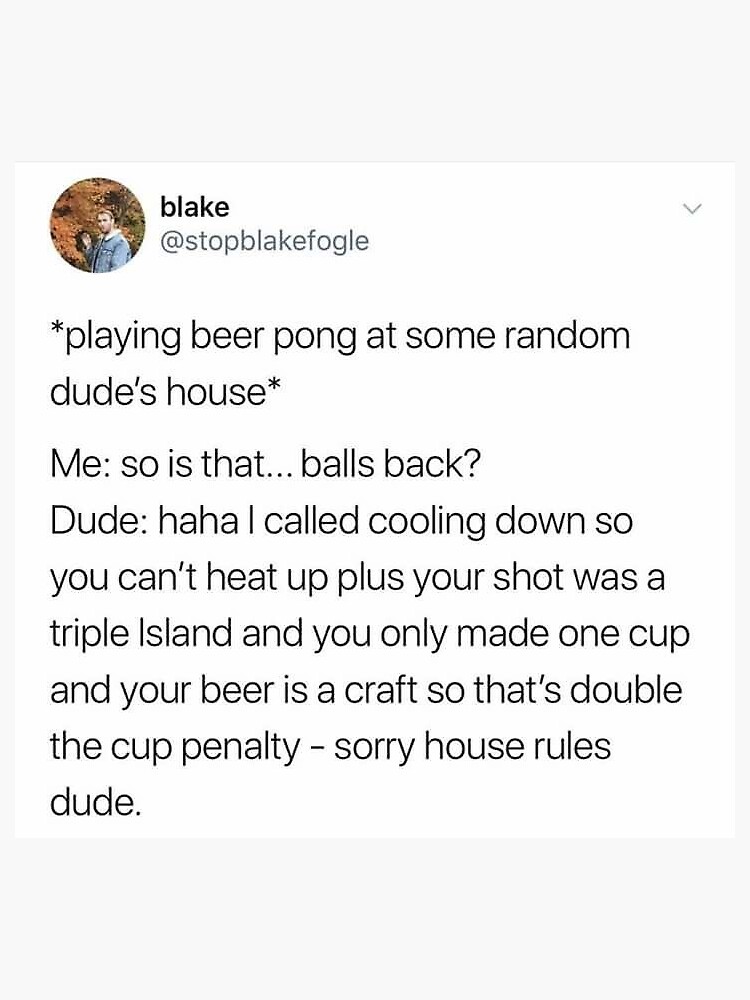 "Beer pong house rules meme" Sticker for Sale by A44y1234 Redbubble