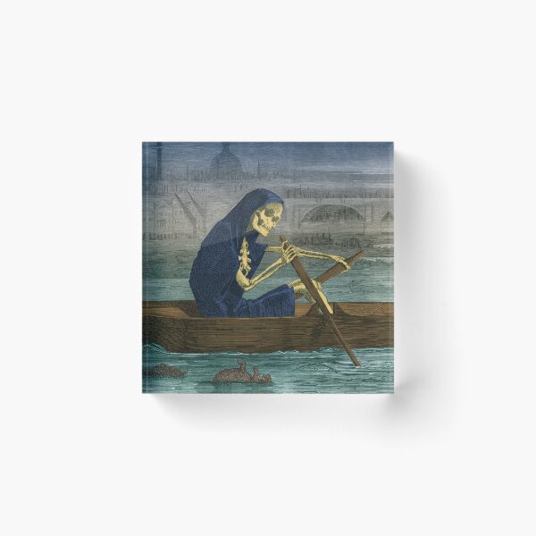Item preview, A Skeleton Rowing a Boat on the River Thames, London, England. Rats designed and sold by ScienceSource.