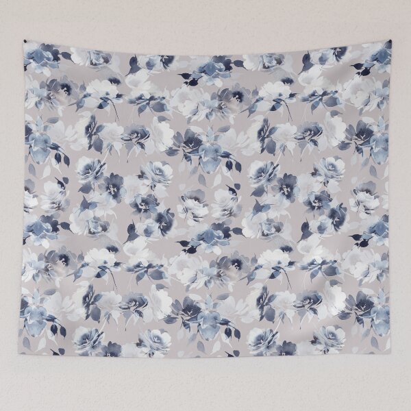 Artikelvorschau, Pastellblauer Blumenhintergrund entworfen und verkauft von lunaisdrawing.