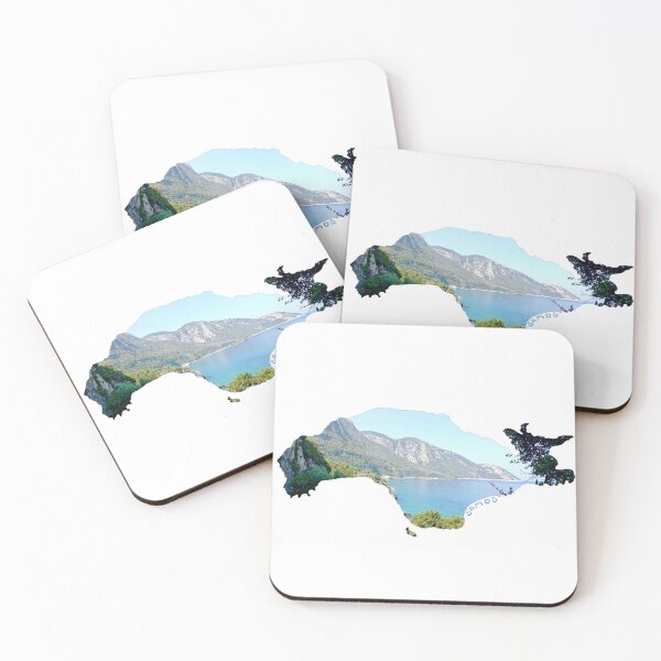 Item preview, Samos - island silhouette - bays in the northeast / view when hiking (Greece) designed and sold by nabeArtist.