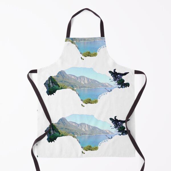 Item preview, Samos - island silhouette - bays in the northeast / view when hiking (Greece) designed and sold by nabeArtist.