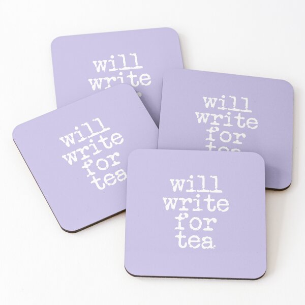Item preview, will write for tea in white on lavender designed and sold by TeaRoseWriter.