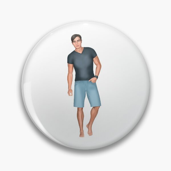 Item preview, painted athletic man in denim shorts designed and sold by nataliavavilina.