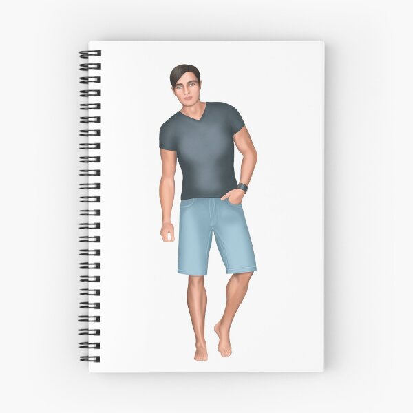 Item preview, painted athletic man in denim shorts designed and sold by nataliavavilina.
