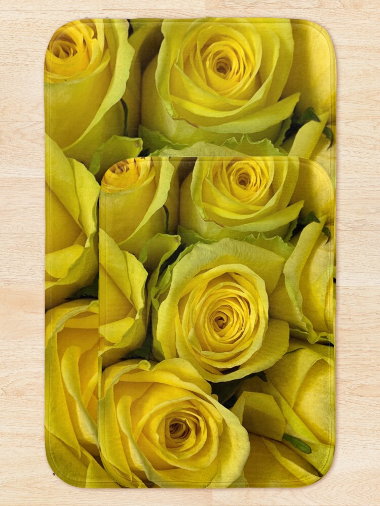 Thumbnail 5 of 6, Bath Mat, Yellow Roses designed and sold by Beardeaux.