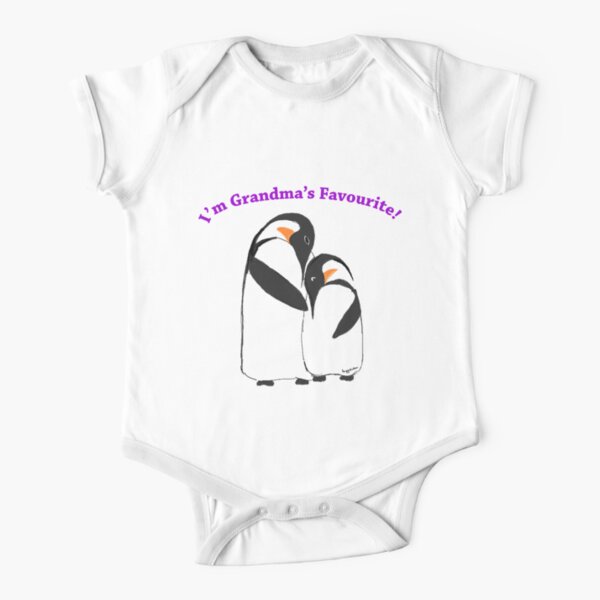 Grandma's Favourite Baby Penguin Short Sleeve Baby One-Piece