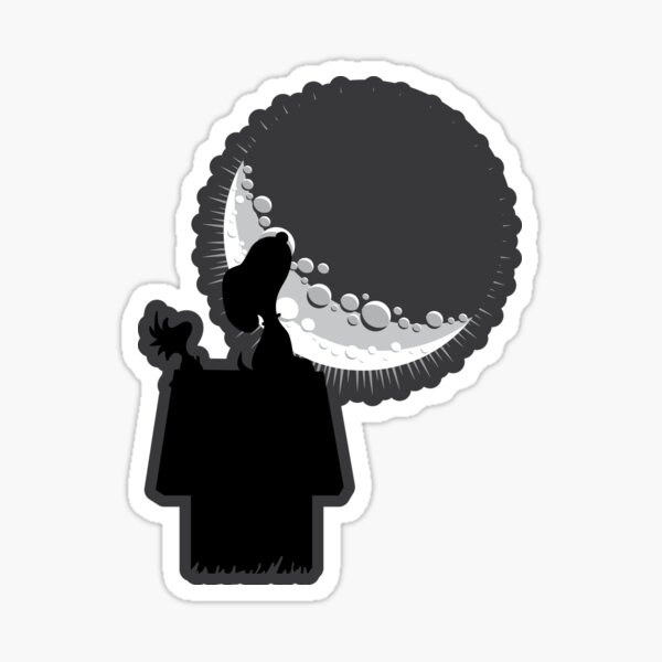 regardant la lune Sticker