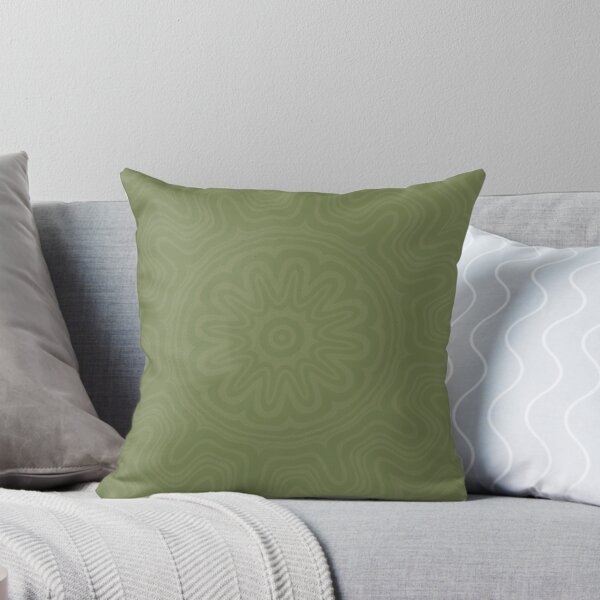 Item preview, Farrow Ball Sap Green Mandala Contemporary Dotted Aztec Mandala Design designed and sold by AuraTherapeia.