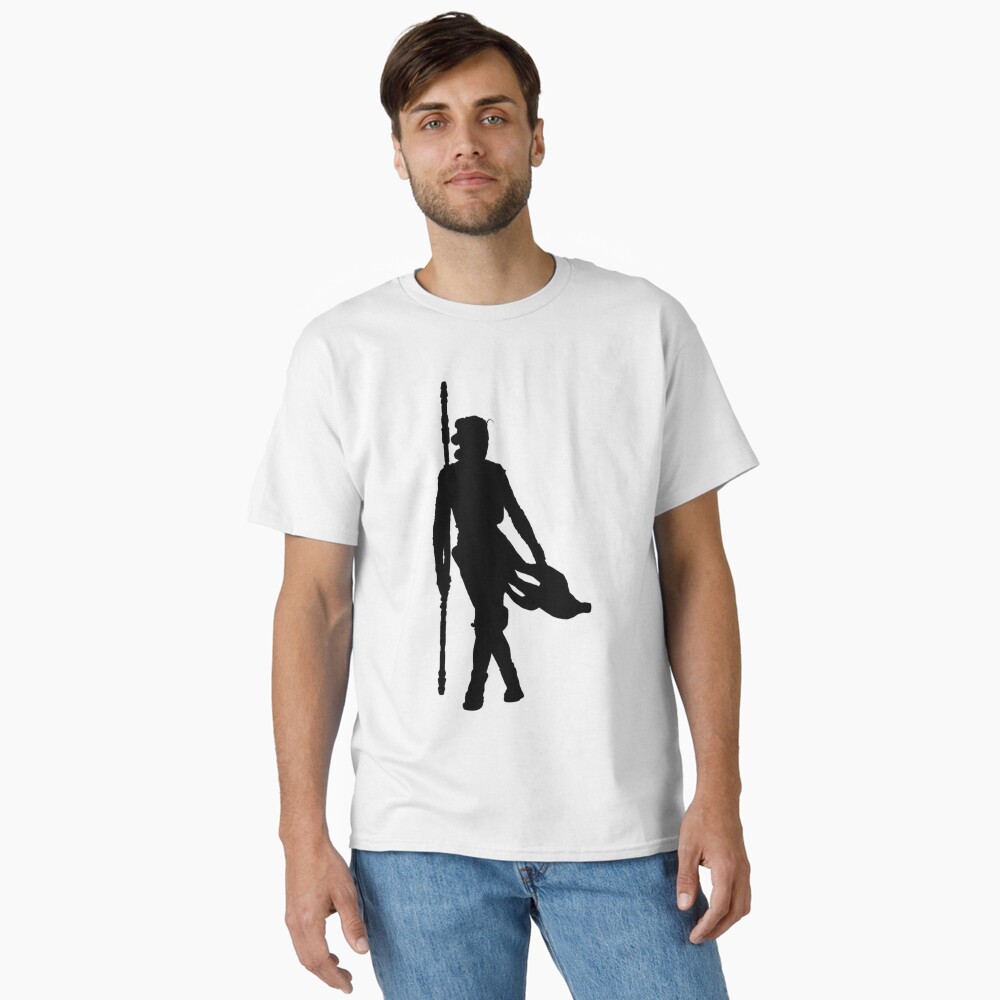 Rey with Staff Silhouette Sticker