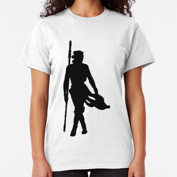 Rey with Staff Silhouette Classic T-Shirt