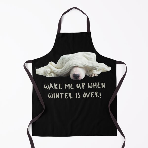 Item preview, Wake Me Up When Winter Is Over. Dog Sleeping Under Blanket. Text designed and sold by JellyBeenzz.