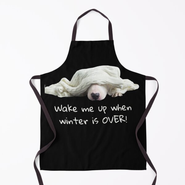 Item preview, Wake Me Up When Winter Is Over. Dog Sleeping Under Blanket. Text designed and sold by JellyBeenzz.